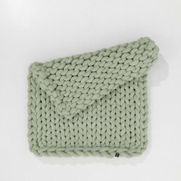 Manta Peseira de Tricot Solteiro/sofá 0,60x1,50m, Cor Verde Claro - Magma Cotton - 2