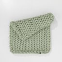 Ver imagem 2 de Manta Peseira de Tricot Solteiro/sofá 0,60x1,50m, Cor Verde Claro - Magma Cotton