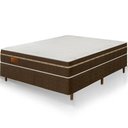Ver imagem 1 de Cama Box + Colchão Casal Bio Magnético Tabaco Massageador e Ortopédico Espuma D33 138x188x65cm