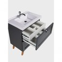 Ver imagem 4 de Gabinete para Banheiro com Cuba 60cm Retro Mdf Grafite Milano - On Móveis