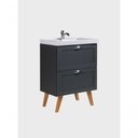 Ver imagem 3 de Gabinete para Banheiro com Cuba 60cm Retro Mdf Grafite Milano - On Móveis