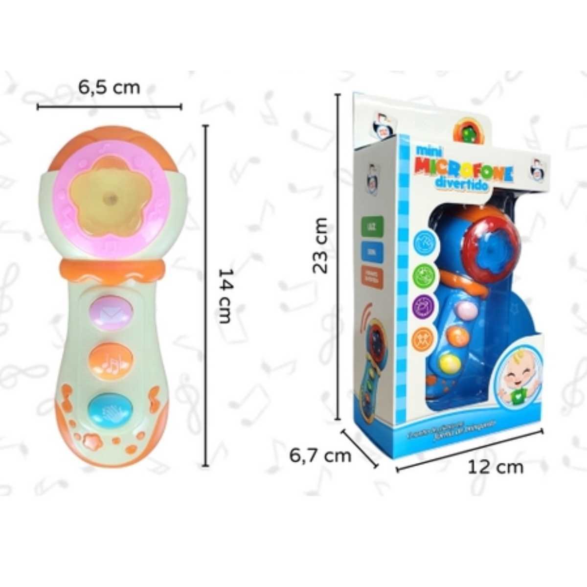 Brinquedo para Bebê Educativo Microfone Som e Luz Inmetro - 7