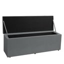 Ver imagem 4 de Calçadeira Baú Solteiro 0,90m Roma Suede Cinza Sky Mobile