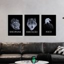 Ver imagem 1 de Kit 3 Quadros Empreendedorismo Palavras 45x34cm - com vidro:Madeira preta