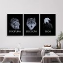Ver imagem 2 de Kit 3 Quadros Empreendedorismo Palavras 45x34cm - com vidro:Madeira preta