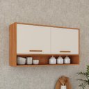 Ver imagem 1 de Armário de Cozinha 2 Portas 120cm Bege/Cinamomo/Off White