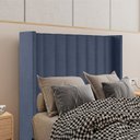 Ver imagem 7 de Cabeceira Solteiro 88 cm Barcell Veludo Azul Soon
