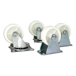 Kit Jogo 4 Rodizio Rodinha Giratoria Macia Branca