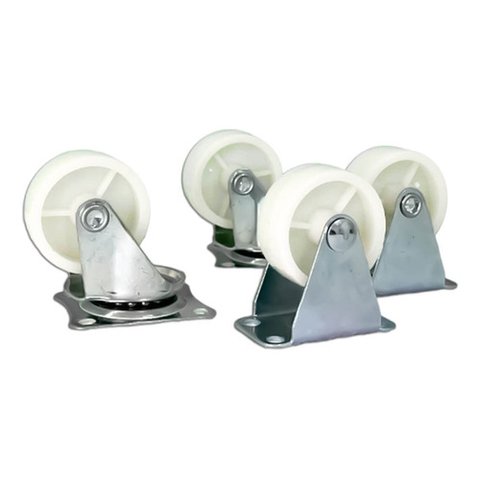 Kit Jogo 4 Rodizio Rodinha Giratoria Macia Branca