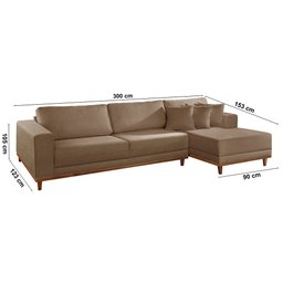 Sofá Cronos 03 Metros Chaise Lado Direito Meu Sofá Online - 3