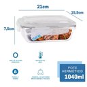 Ver imagem 4 de Pote Vidro Hermética Marmita Tampa Silicone Preto 1040ml Grande