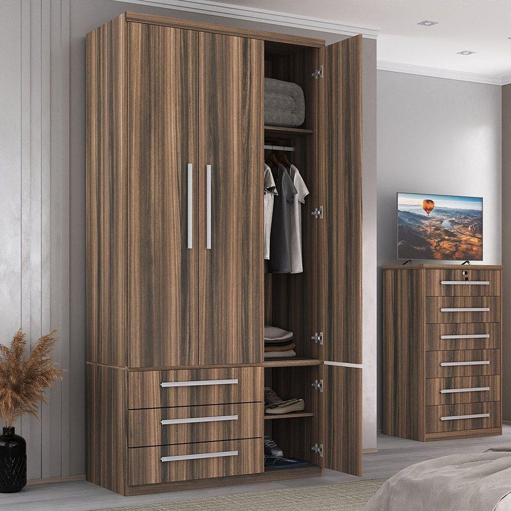Guarda-roupa 3 Portas com Sapateira 1307 Ilan San Remo - 1