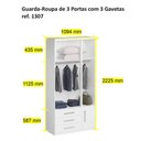 Ver imagem 3 de Guarda-roupa 3 Portas com Sapateira 1307 Ilan San Remo