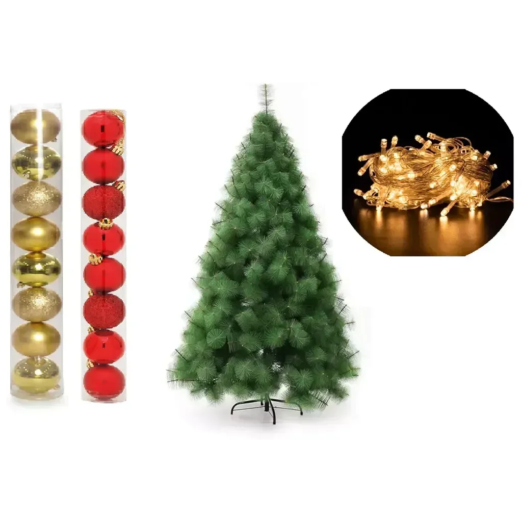 Ver imagem 1 de Arvore de Natal Pinheiro 1,2 Metros 90 Galhos com Enfeites