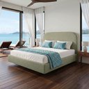 Ver imagem 4 de Cama Queen Flutuante com Cabeceira 160cm Aura W01 Bouclê Oliva - Lyam Decor