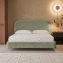 Ver imagem 3 de Cama Queen Flutuante com Cabeceira 160cm Aura W01 Bouclê Oliva - Lyam Decor
