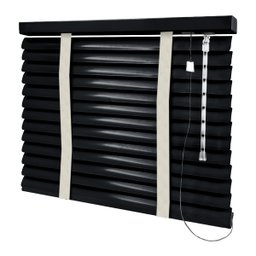 Persiana Horizontal - 0,80m Larg X 2,20m Alt - Alumínio 50mm com Fita Decorativa - Cor: Preta - Fita - 2