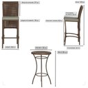 Ver imagem 2 de Mesa Bistrô e 2 Banquetas Roma Marrom Corda Náutica Estofado 8 Trama Original