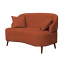 Ver imagem 3 de Sofá Orgânico Curvo 2 Lugares Feijão Suede Terracota