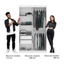 Ver imagem 5 de Guarda-roupa Casal Nero 2 Portas de Correr de Espelhos 2 Gavetas Carraro