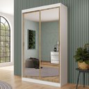 Ver imagem 1 de Guarda-roupa Casal Nero 2 Portas de Correr de Espelhos 2 Gavetas Carraro