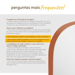 Espelho Grande com Moldura Couro 3cm de Chão Corpo Inteiro 110x60cm - Mod. Tetris Caramelo - 8