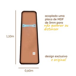 Espelho Grande com Moldura Couro 3cm de Chão Corpo Inteiro 110x60cm - Mod. Tetris Caramelo - 4