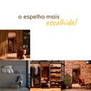 Ver imagem 3 de Espelho Grande com Moldura Couro 3cm de Chão Corpo Inteiro 110x60cm - Mod. Tetris Caramelo