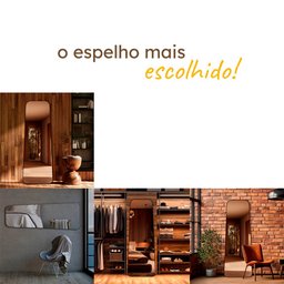 Espelho Grande com Moldura Couro 3cm de Chão Corpo Inteiro 110x60cm - Mod. Tetris Caramelo - 3