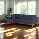 Ver imagem 2 de Sofá 4 Lugares Beny com Chaise Esquerdo Suede Azul