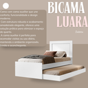 Ver imagem 5 de Cama de Solteiro com Auxiliar Luara Branco de Mdf Moderna para Quarto