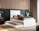 Ver imagem 1 de Cama de Solteiro com Auxiliar Luara Branco de Mdf Moderna para Quarto
