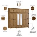 Ver imagem 3 de Guarda Roupa Casal 261cm com Espelho Lázio Freijó F07 - Mpozenato