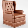 Poltrona De Amamentação Com Balanço e Puff P02 Capitonê Couríssimo Camel - Lyam Decor - 3