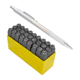 Kit Marcação - Riscador 150mm + Punção Alfabético 10,0 Mm - 1