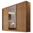Ver imagem 1 de Guarda Roupa Casal Ambiente Sonetto 3 Portas 4 Gavetas Cumaru 23 com Espelho – Novo Horizonte
