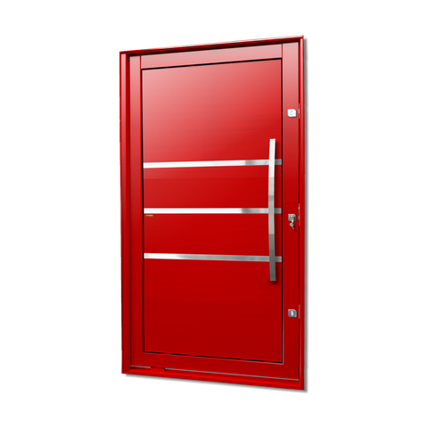 Porta Pivotante Alumínio Lambril Evolution c/Pux.D.Elite Vermelho 240x130 Brimak