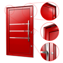 Ver imagem 3 de Porta Pivotante Alumínio Lambril Evolution c/Pux.D.Elite Vermelho 240x130 Brimak