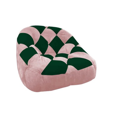 Poltrona Paloma Escritório Sala Pé Plástico Suede Rosa Bebê e Suede Verde - Dominic Decor