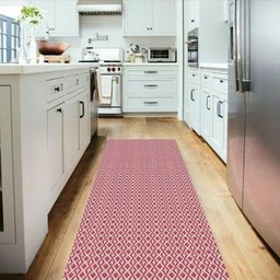 Tapete Passadeira Cozinha 2,00m X 0,65m - Vermelho - Geométrico - 1