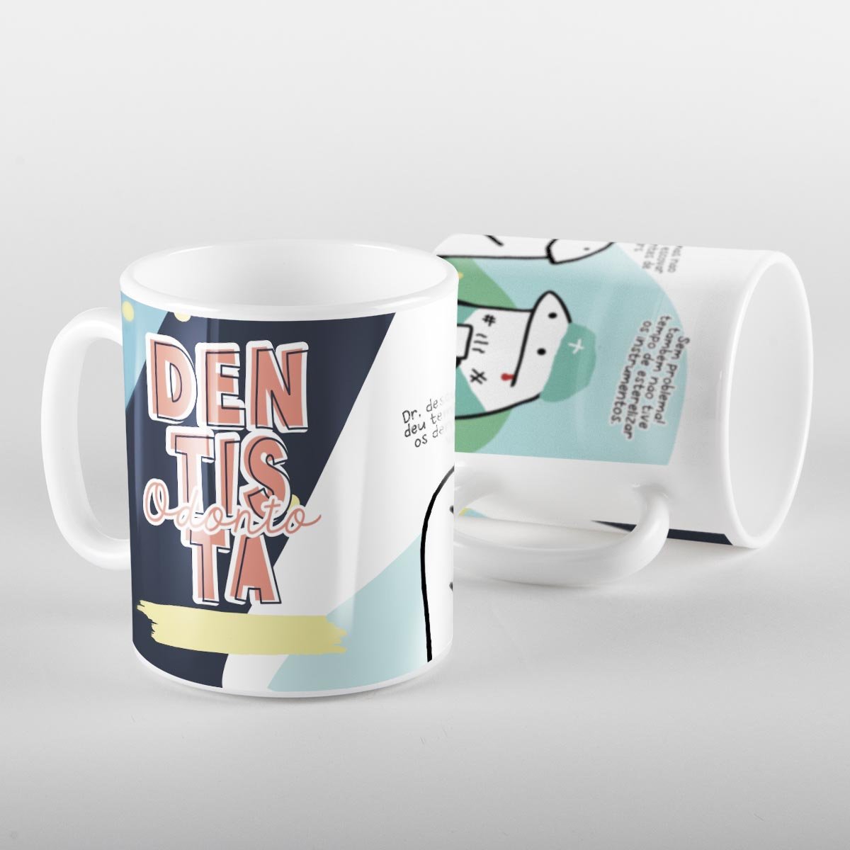 Caneca flork meme dentista escovar os dentes - 1