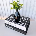 Ver imagem 3 de Decoração Dupla Livro Caixa + Vaso Garrafa Preto Cerâmico