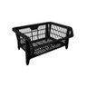 Conjunto 5 Cestos Expositor Medio Empilhável Preto Presto - 2