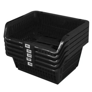 Conjunto 5 Cestos Expositor Medio Empilhável Preto Presto