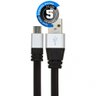Cabo Micro Usb Flat Celular de Silicone Preto - Kit com 5 - 1