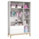 Ver imagem 5 de Guarda-Roupa Retrô 3 Portas Classic New Fosco com Natural - Reller