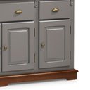 Ver imagem 3 de Balcão Buffet 4 Portas 3 Gavetas Manchester 2048 Linz Móveis - Cinza/Imbuia Glazer