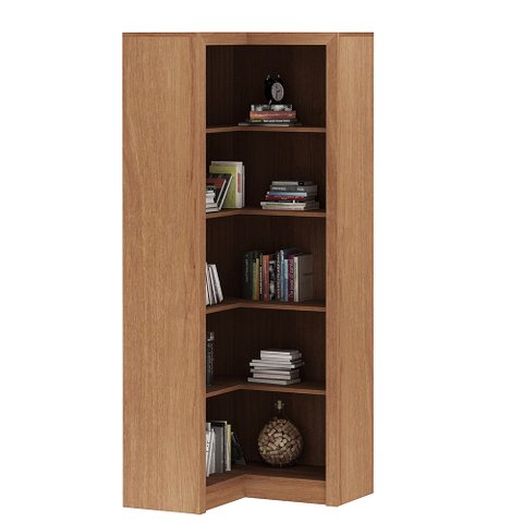 Estante de Canto Para Escritório E Home Office 4 Prateleiras Brandon 171x68 T01 Amêndoa - Lyam