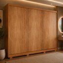 Ver imagem 1 de Guarda-Roupa Casal 100% MDF com 3 Portas de Correr e Pés 182cm Multimóveis CR35532 Madeirado