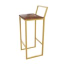 Ver imagem 3 de Jogo 4 Banqueta Alta Balcão Bistrô Dourada Confort Ind Premium Estofado Don Castro Decor